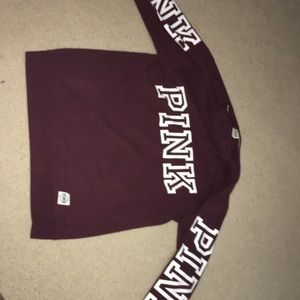 VS PINK maroon Sweatshirt
